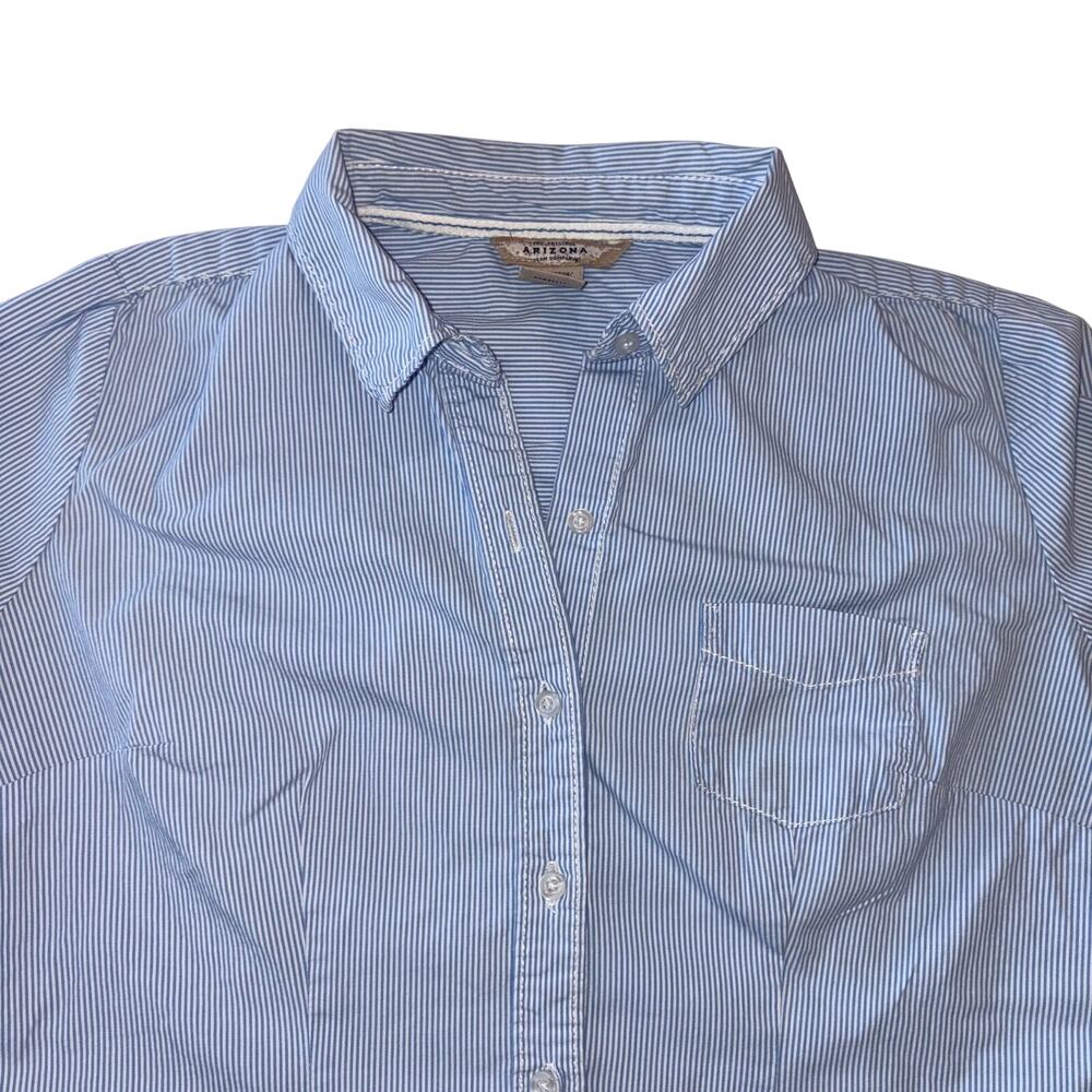 Arizona Jean Co. Women's M Striped Button Down Shirt Coastal Granmillennial - Picture 9 of 10